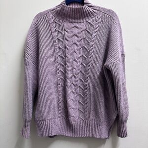Maurices Cozy Lavender Cable Knit Mock Neck Sweater XL